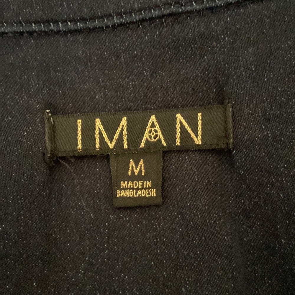 IMAN Denim Moto Jacket Dark Indigo Medium - Picture 9 of 12